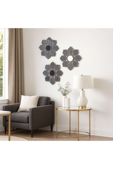 Daria 3-Piece Decorative Mirrors Dia 25cm - Gold