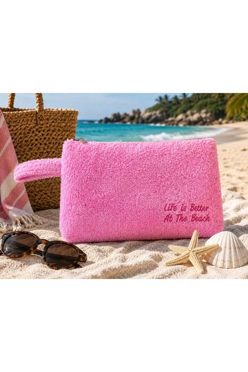 Portfolio Towel Makeup & Beach Bag - Waterproof Inner Lining / Zippered