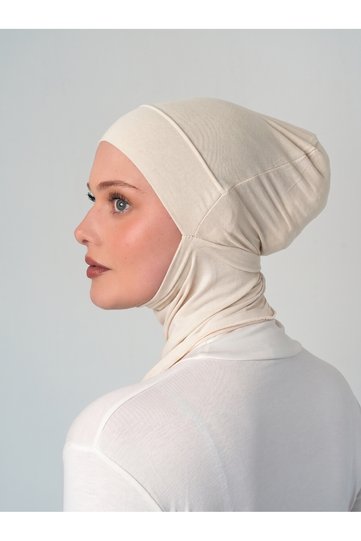 حجاب بون مع طوق للرقبة - كريمي - ( ST225 ) ، ( ID 3422505 )