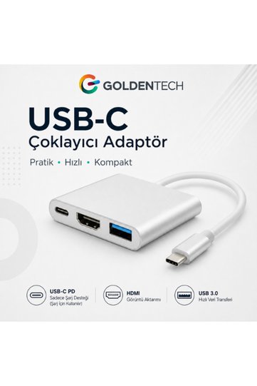 محول 3 في 1 من النوع c إلى HDMI 4k USB 3.0