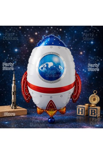 Rocket Foil Balloon 65X51 cm Helium Compatible Space Themed Birthday Balloon Space Party Rocket Party Decoration Kids Party Decoration