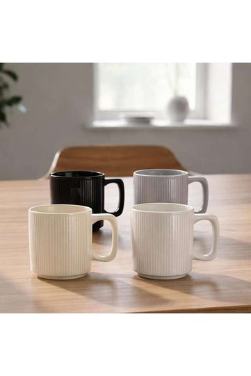 Zoe 4-piece Porcelain Mug 385ml -assorted