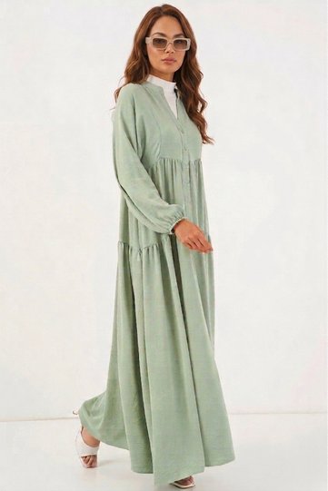 2423 Authentic Patterned Dress - E.Green