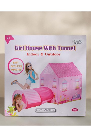 Pink Girls House Play Tent With Tunnel