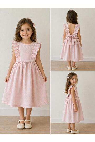 Elzo Summer Girls' Linen Dress