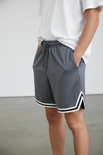 Men's Smoked Oversize Striped Shorts