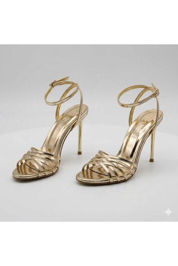 (Park Moda) Women's Piping Heeled Sandals Gold