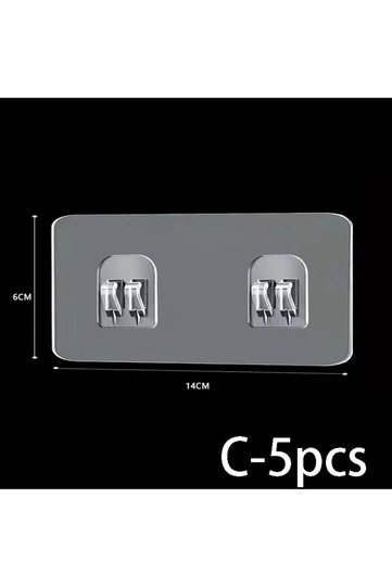 C-5pcs-6X14CM 5-50pcs Waterproof Strong Adhesive Hook Shelf Sticker for Bathroom Kitchen Wall Shelf