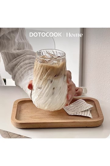 400ML 1pc 400ML Coffee Mug Glassware Stripe Glass Cup Ice Mug Transparent Glass Tea Cup Drinkware Ju