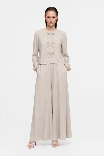 Bow Detailed Flowing Skirt Hijab Set