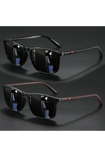 black 2/3pcs Luxury Square Vintage Cycling Sunglasses Men Women Fashion Travel Driving Fishing Sun G