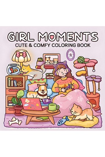 MULTI Girl Moments Bold-easy Patterns Coloring Book for Adults Cute Drawing Book Perfect Gift for Pa