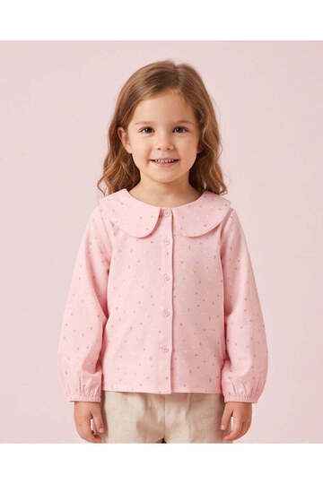 Girls Pink Embroidered Blouse