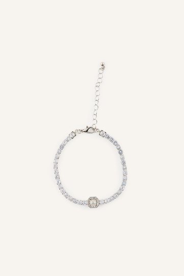 Women's Silver Color Stone Bracelet H8629Axns