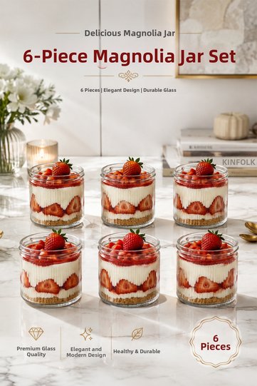 4475 Set of 6 Magnolia Bowls Glass Dessert and Serving Bowl Set – Stylish, Durable Glass Bowl 300ml