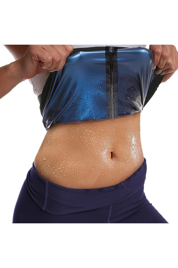 M Blue Waist Trainer for Women Shaper Sauna Sweat Belt Waist Trimmer Blue