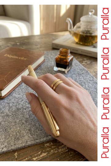 Large Size Ayetel Kürsi Steel Men'S/Women's Ring - Gold Color - 20 mm