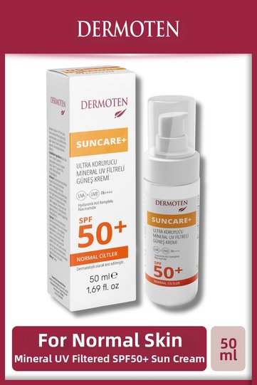 واقي الشمس للبشرة العادية + عامل حماية من الشمس SPF 50+ مع فلتر معدني للأشعة فوق البنفسجية 50 مل