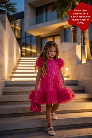 Girl's Sequined Tulle Evening Dress Special Occasion and Party Wear