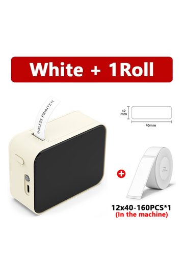 White Printer Marklife P15 Mini Portable Thermal Printer Wireless Bluetooth Label Tag Maker For Home