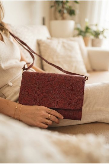 Burgundy Colored Omua and Handbag