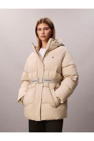 Women's Brand Logo Waist Belted Double Zipper Pocket Brown1 Coat