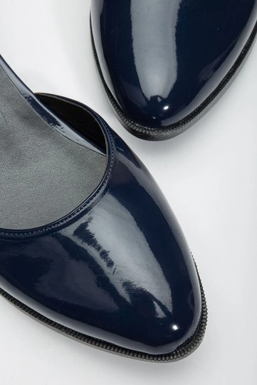 Tilda Low Heel Patent Leather Shoes Dark Blue