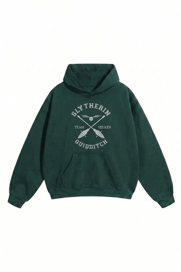 Unisex Men/Women Draco Malfoy Slytherin Printed Oversize Cotton Hooded Sweatshirt