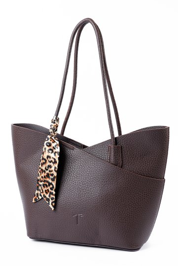 Brown Double Handle Shoulder Bag - Cnt2003