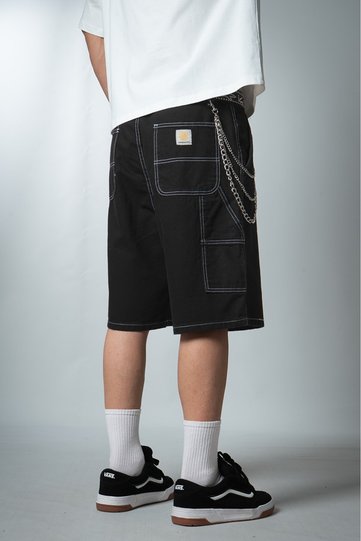 Black Carpenter Denim Jort Men's Urban Shorts