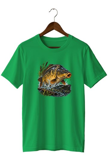 Collection Carp Fish Printed Unisex T-Shirt – Fishing and Carp Fishing Themed Short Sleeve Crew Neck
