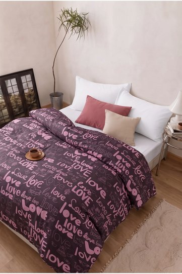غطاء لحاف مزدوج بنقشة الحب / غطاء لحاف 200 × 220 سم