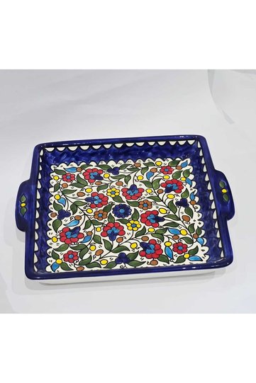 Handmade square ceramic dish (23 x 23 cm)