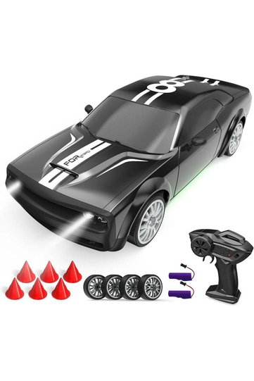 RC Drift Car Remote Control Car 2.4GHz 1:20 Scale 4WD 20KM/H High Speed Remote Control Cars Vehicle with LED Lights Drifting Tire 2Pcs Rechargeable Batteries Toy Cars for Adults Boys Gi