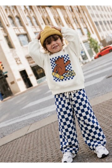 Boys' 3-Thread Non-Brushed Checkered Set