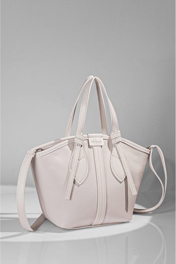 Women's Cream Zipper Bag Lined El and Shoulder Bag