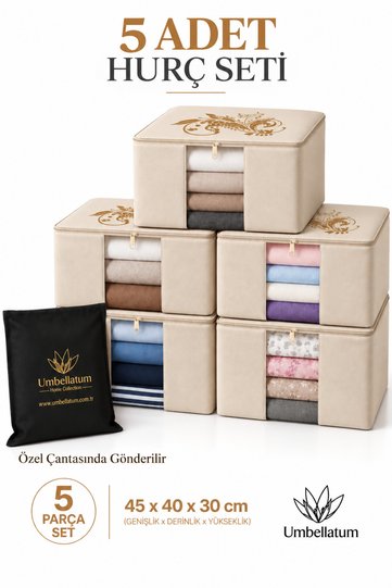 5 Pieces - Windowed Sweater Clothing Bag 45 X 40 X 30cm