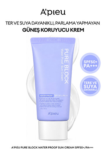Ter ve Suya Dayanaklı Güneş Kremi A'PIEU Pure Block Water Proof Sun Cream SPF50+/PA+++ 50ml