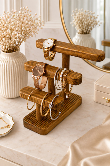 Handmade Wooden Jewelry Stand & Watch, Bracelet, Necklace, Ring Jewelry Organizer