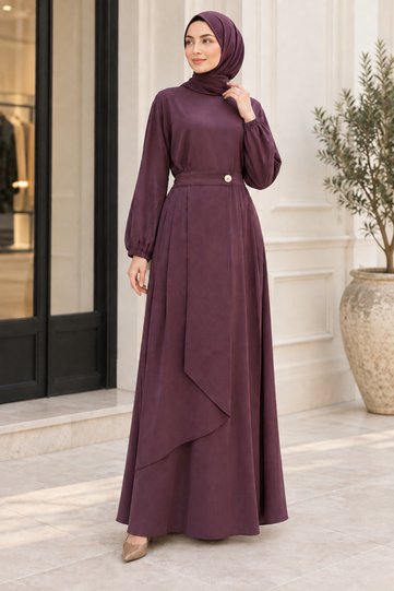 Mihra tensel skirt set-plum