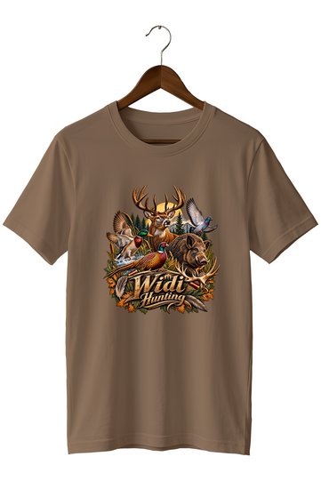 Hunting Deer and Wildlife Printed Unisex Regular Fit T-Shirt