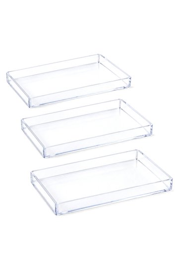 3-Piece Crystal Clear Presentation Tray – 225 X 145 X 20 mm