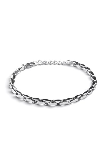 Ellipse Chain Men's Steel Bracelet - Adjustable 22 cm