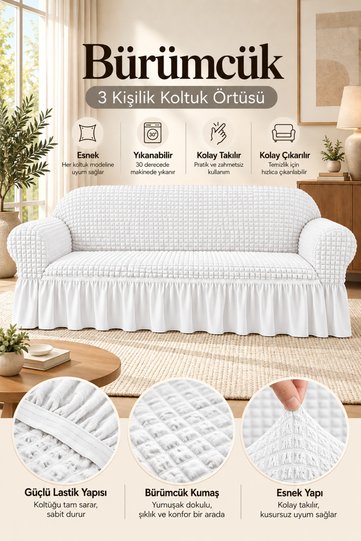 Bürümcük Sofa, Sofa, Sofa Bed Cover, Sofa Cover for 3 persons (1 piece)