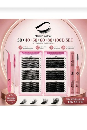600 Adet Kirpik Seti Kitap Model DIY Kirpik - Takma Kirpik 30-40-50-60-80-100