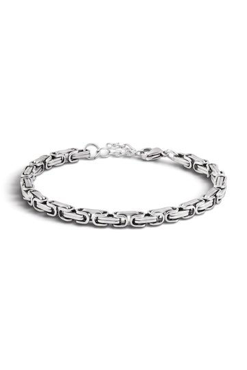 King (Byzantine) Chain Men's Steel Bracelet - Adjustable 22 cm