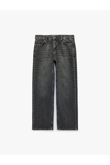 Troklu Regular Waist Cotton Straight Cut Straight Leg Denim Trousers - Slim Straight Jeans