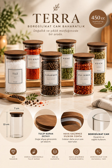 Terra - 6-Piece Tulip Tree Vacuum Glass Storage Set 365 ml