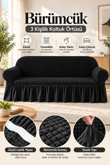 Bürümcük Sofa, Couch, Sofa Bed Cover, Sofa Cover for 3 People