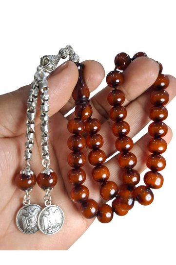 Original Squeeze Amber 11 mm Burnt Antique Prayer Beads Suitable for Daily Use